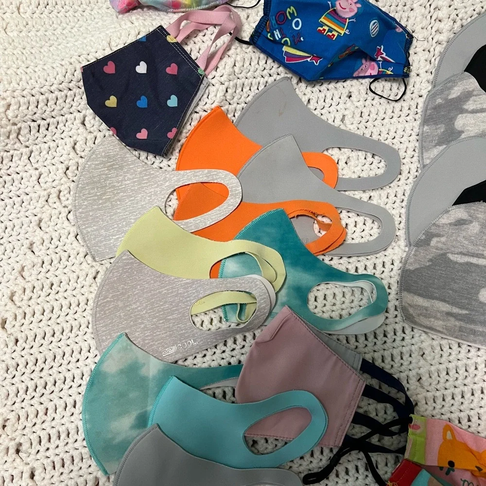 Colorful Kids and Adult Face Masks Set